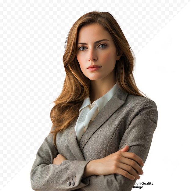 Portrait of confident business woman isolated background office