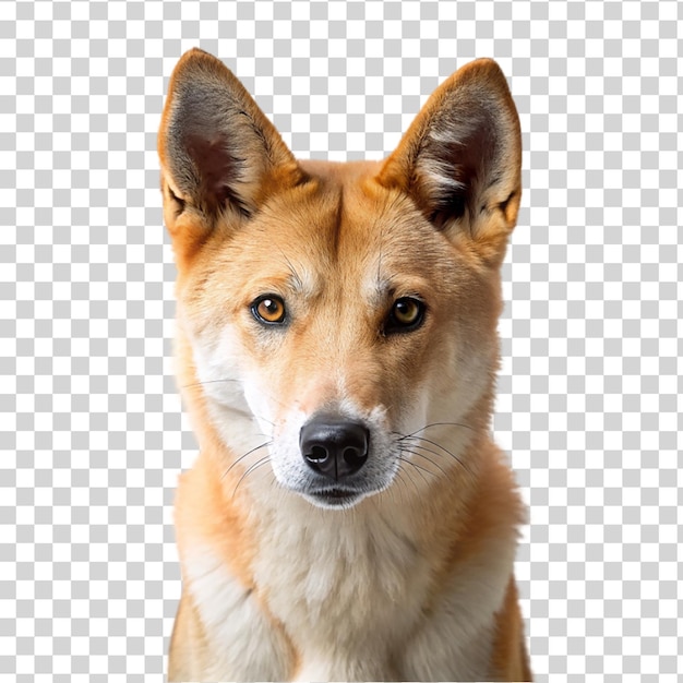 Portrait of dingo isolated on transparent background