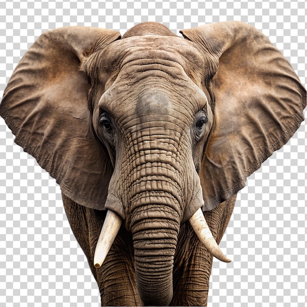PSD portrait of elephant isolated on transparent background