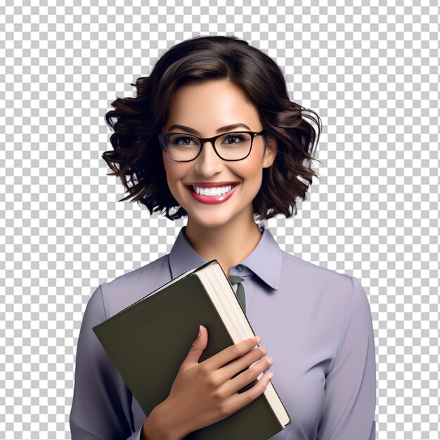 PSD portrait of female professor at home