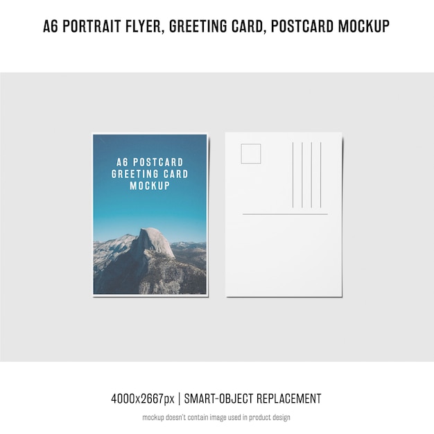 Portrait Flyer, Postcard, Greeting Card Mockup