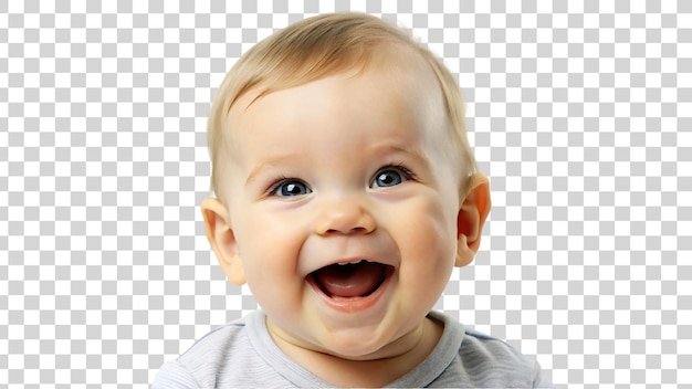 PSD portrait of happy baby isolated on transparent background