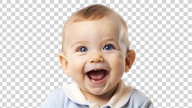 PSD portrait of happy baby isolated on transparent background