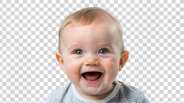 Portrait of happy baby isolated on transparent background