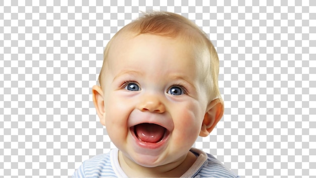 Portrait of happy baby isolated on transparent background