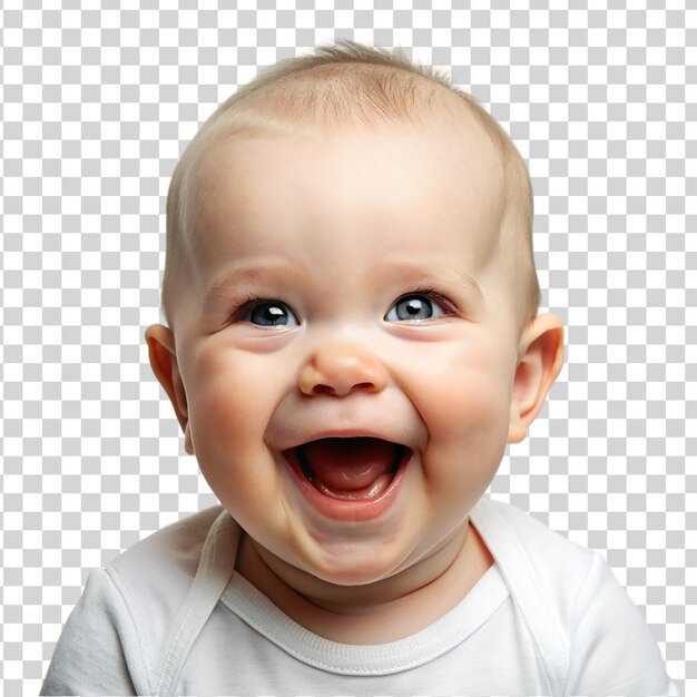 Portrait of happy baby isolated on transparent background