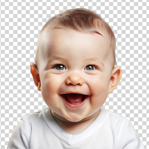 Portrait of happy baby isolated on transparent background