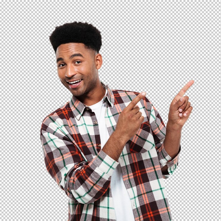 PSD portrait of a happy young african man
