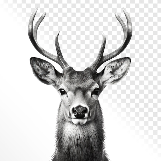 A portrait head deer isolated on transparent background