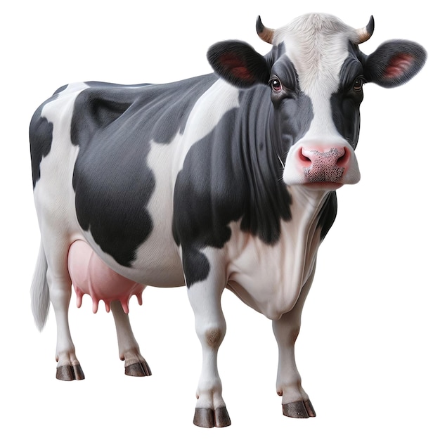 PSD portrait of a holstein cow cut out