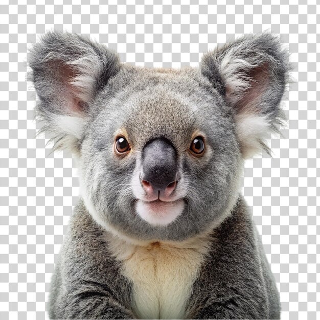 PSD portrait of koala isolated on transparent background