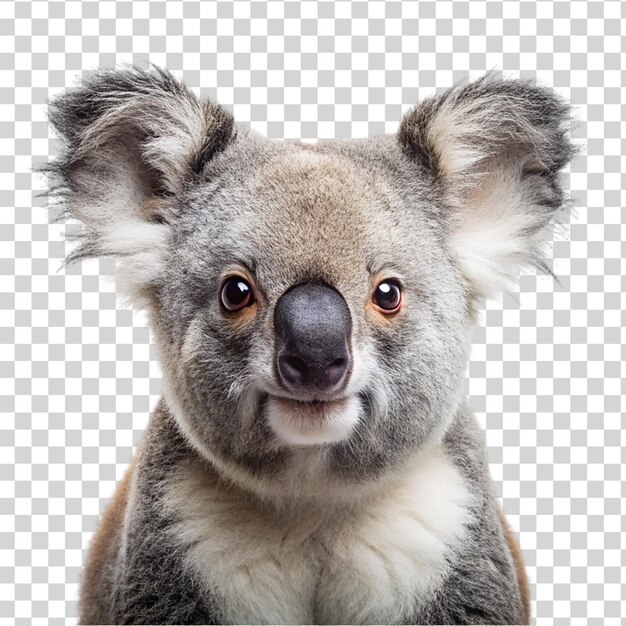 PSD portrait of koala isolated on transparent background