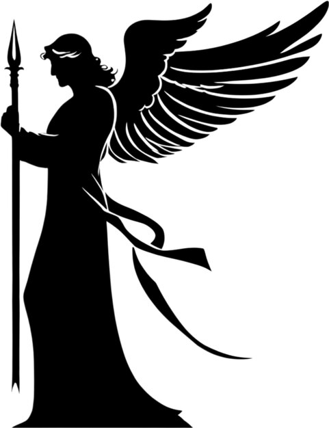 PSD a portrait of male angel silhouette clip art aigenerated