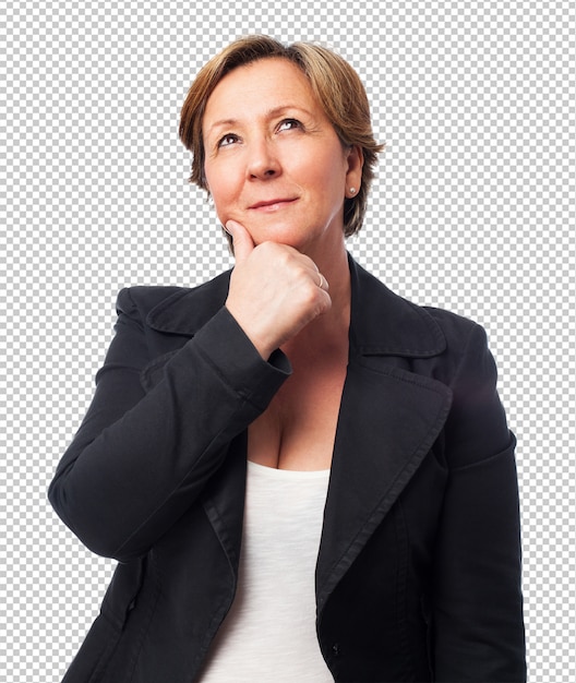 Portrait of a mature business woman thinking about something