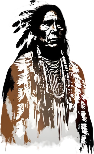 PSD portrait of a native american indian