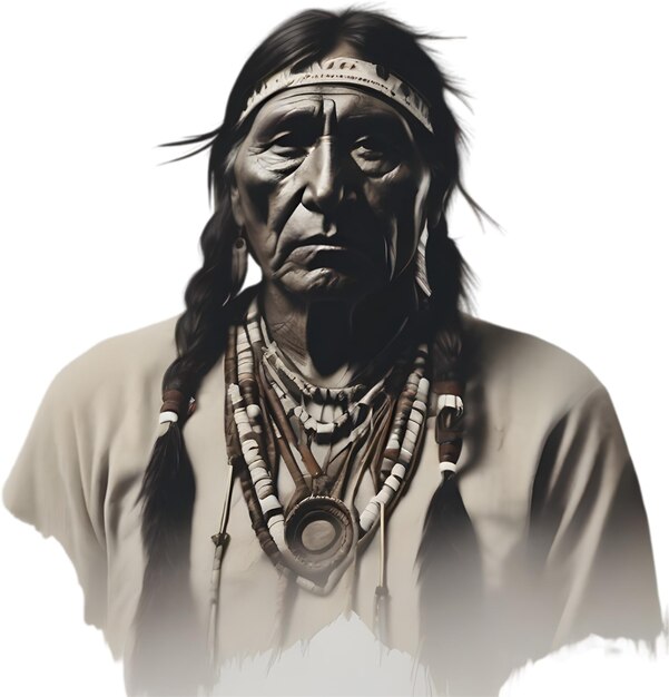 PSD portrait of a native american indian