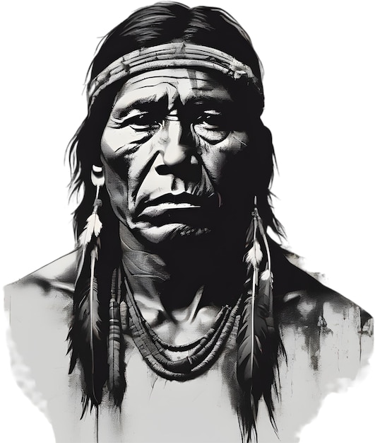 Портрет коренного американского индейца