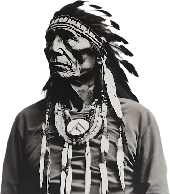 PSD portrait of a native american indian