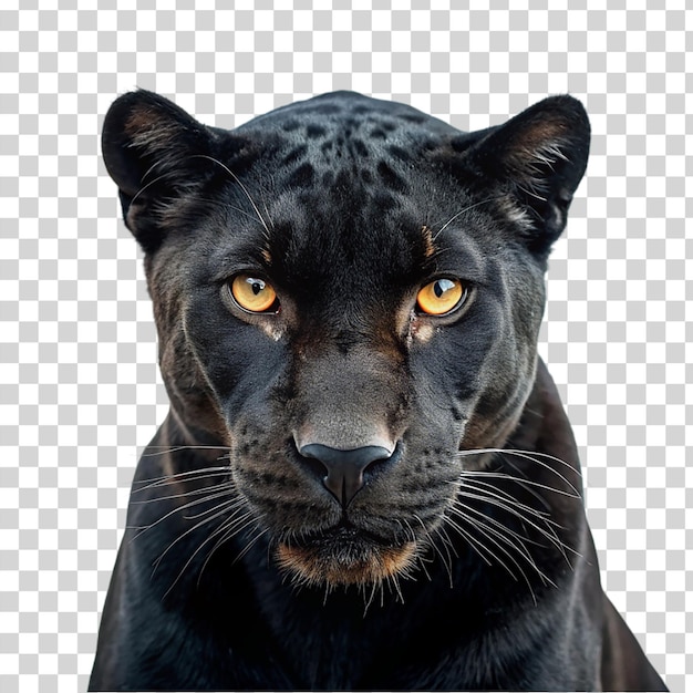 PSD Портрет черного ягуара на прозрачном фоне