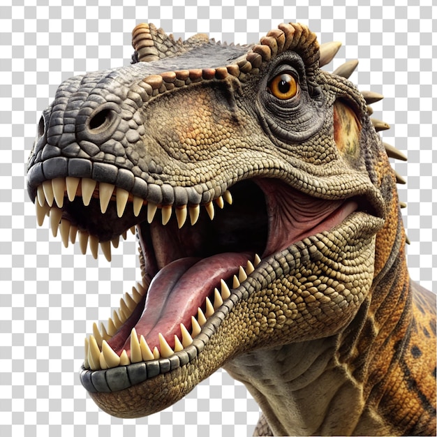 PSD Портрет динозавров, изолированный на прозрачном фоне