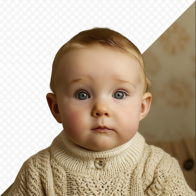 PSD Портрет младенца с серьезным выражением лица