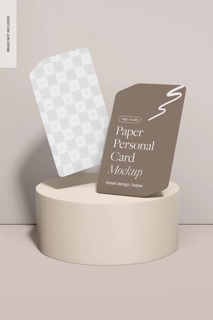 portrait paper personal cards mockup