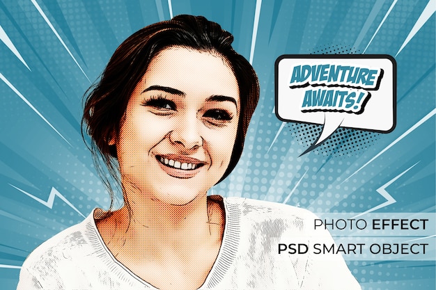 Portrait of person with comic effect