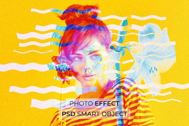 PSD portrait of person with double exposure effect