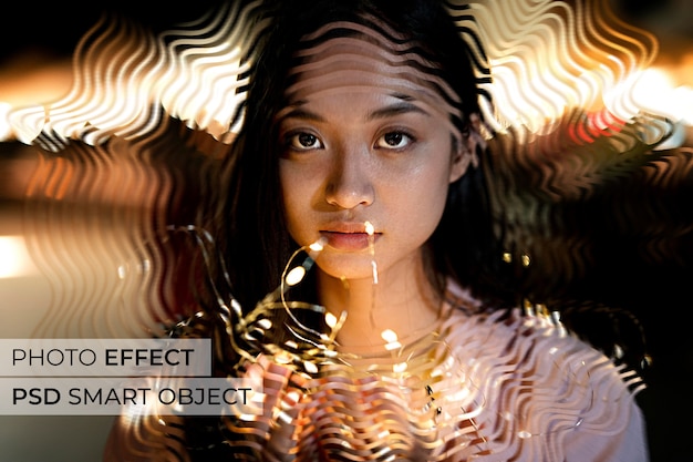 PSD portrait of person with frequency modulation effect