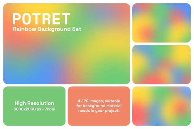 Portrait Rainbow Background Set (zestaw tła tęczy)