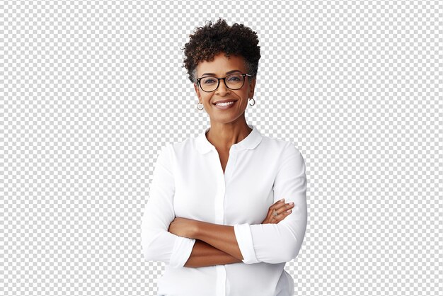 PSD portrait of senior woman smiling isolated on a transparent background