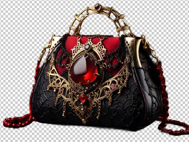 PSD portrait shot of a gothic handbag gold and black