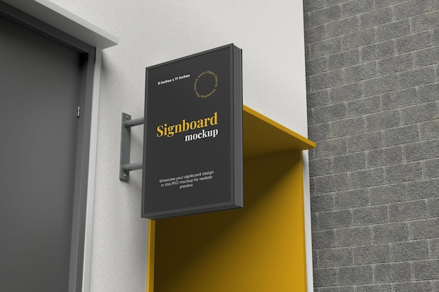 Portrait signboard mockup