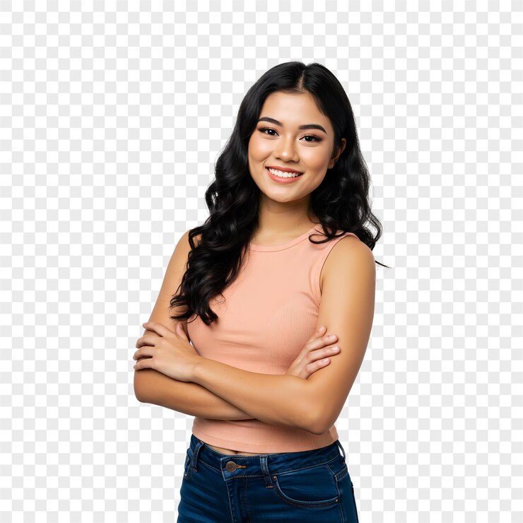 PSD 笑顔 の アジア 人 の 女性 の 肖像画