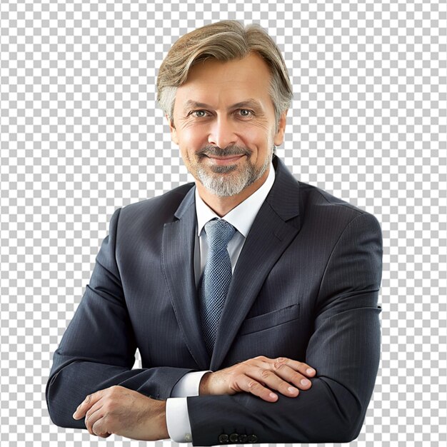 PSD portrait of smiling caucasian senior businessman