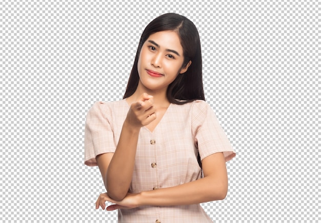 PSD portrait of smiling young asian business woman