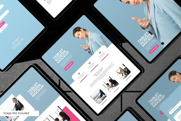 PSD mockup dello schermo del tablet su cemento