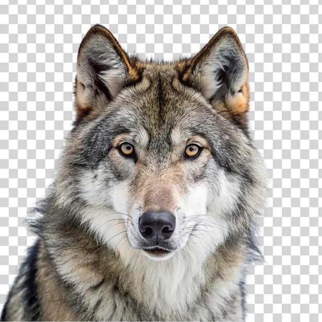 PSD portrait of wolf isolated on transparent background