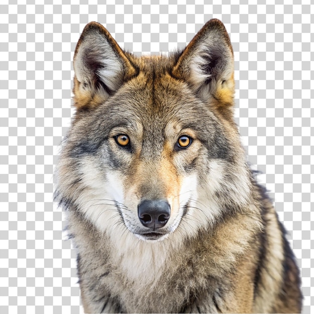 PSD portrait of wolf isolated on transparent background