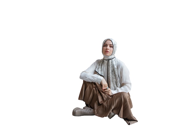 PSD portrait of woman wearing hijab