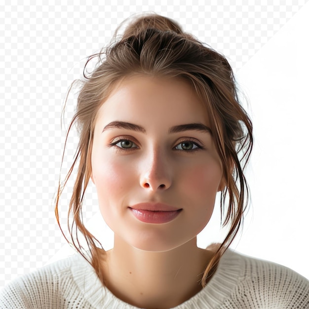 PSD portrait of a young casual style woman isolated