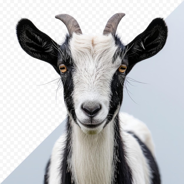 PSD portrait of a young goat looking in front