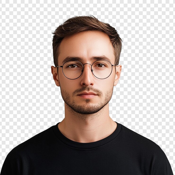 PSD portrait of a young man in glasses