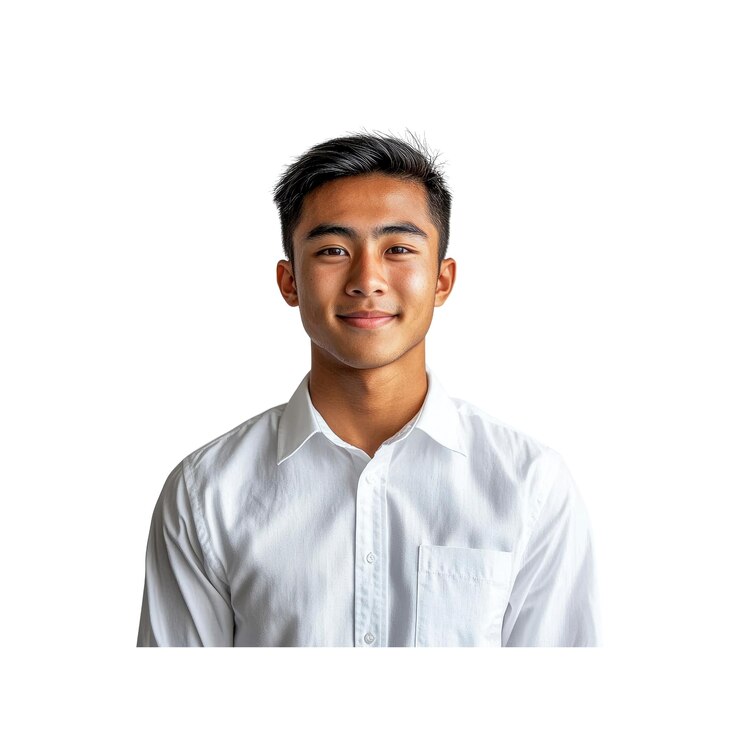 PSD portrait of a young man with a friendly smile