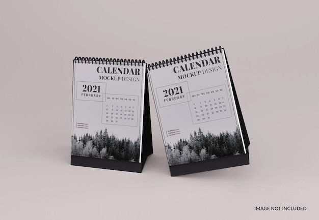 Portret bureaukalender mockup