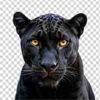 PSD portret czarnego jaguara na przezroczystym tle