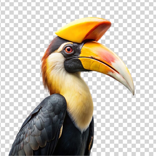 Portret Hornbill Odizolowany Na Przezroczystym Tle