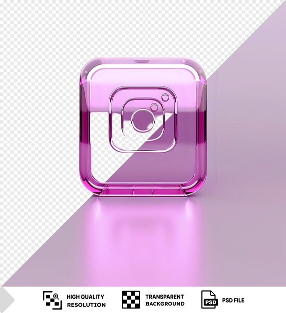 PSD portret instagram logo in 3d weergave op een roze achtergrond png psd