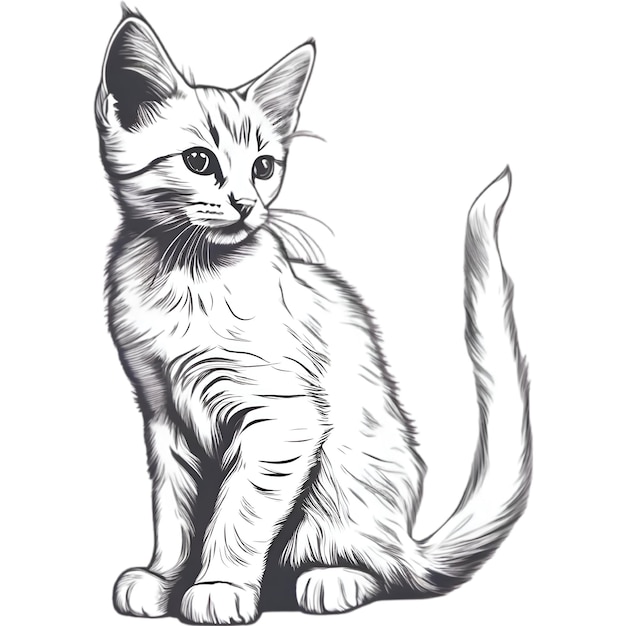 PSD portret kotka w minimalistycznym stylu