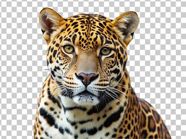 PSD portret leoparda panthera na przezroczystym tle